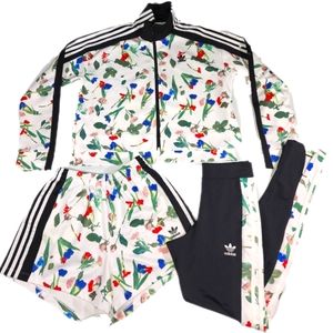 🚨SET Adidas Bellista Floral Three-Piece Small (Jacket,Shorts,Leggings)